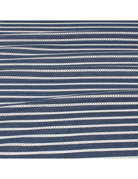 Tissu jersey troué bleu