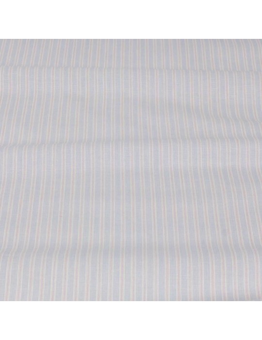 Tissu Cretonne rayure violet/bleu