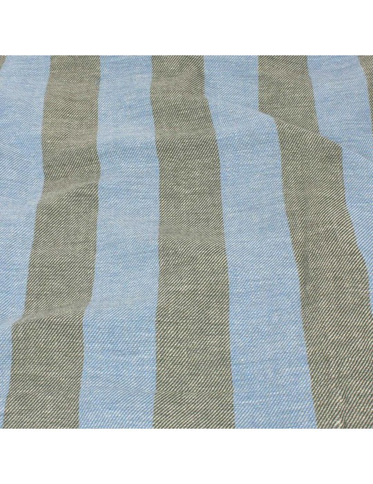 Coupon 100 % coton 300 x 150 cm gris/bleu