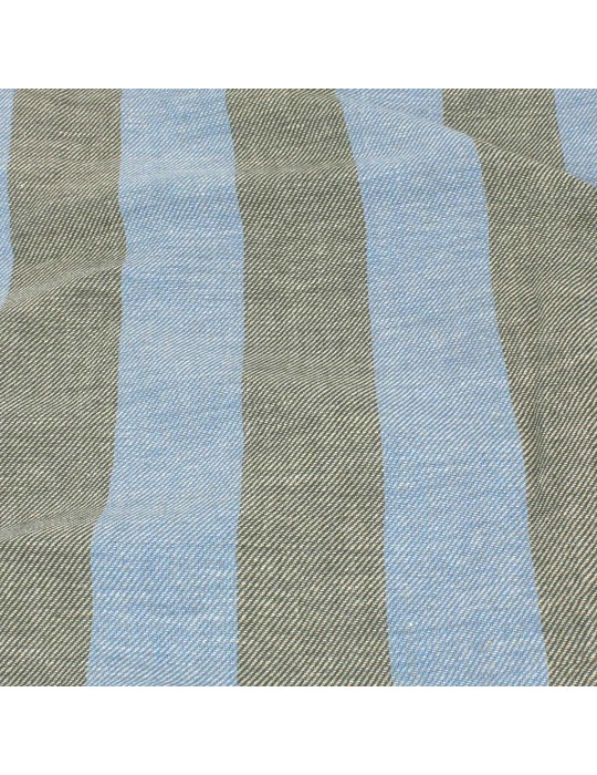 Coupon 100 % coton 300 x 150 cm gris/bleu