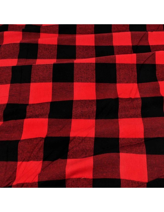 Coupon 100 % coton 300 x 150 cm damier rouge/noir