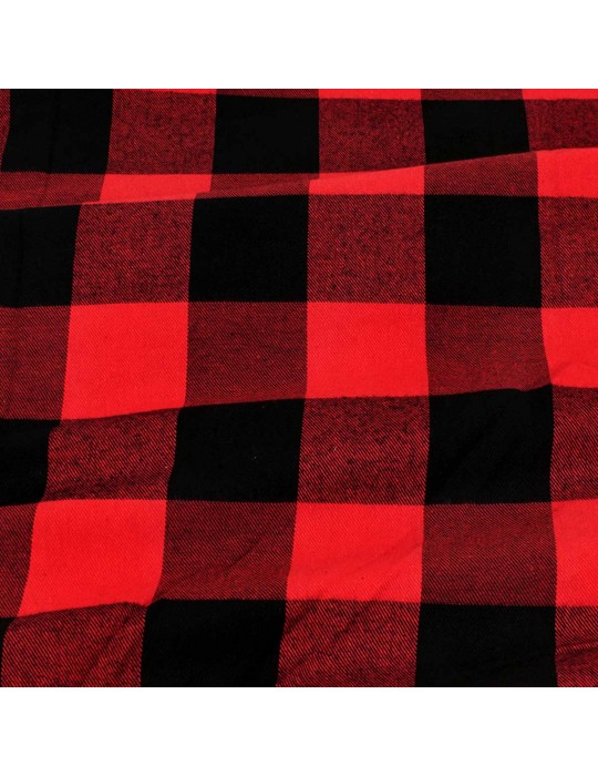 Coupon 100 % coton 300 x 150 cm damier rouge/noir