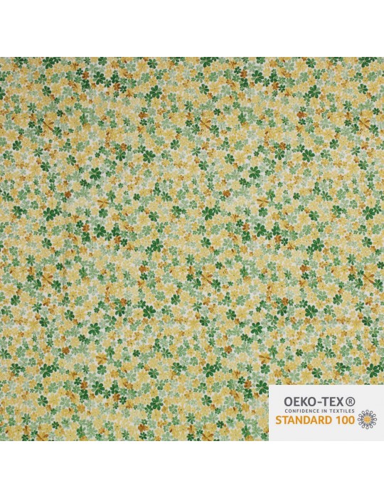 Coupon patchwork petites fleurs 50 x 50 cm vert