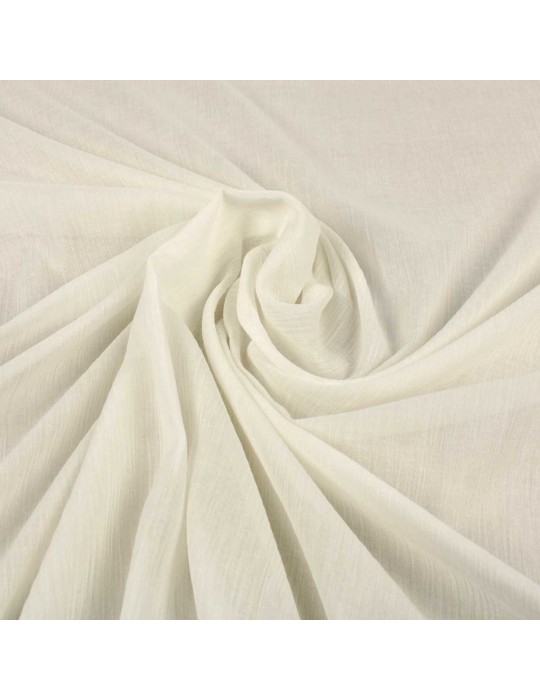 Tissu voile de coton plissé blanc