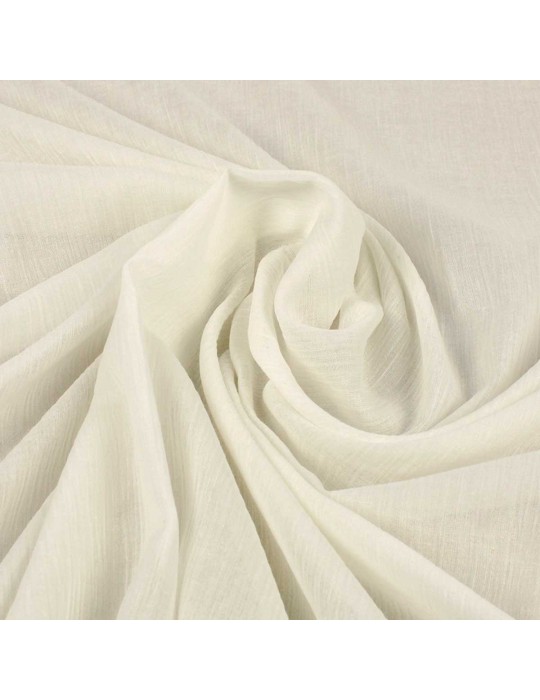 Tissu voile de coton plissé blanc