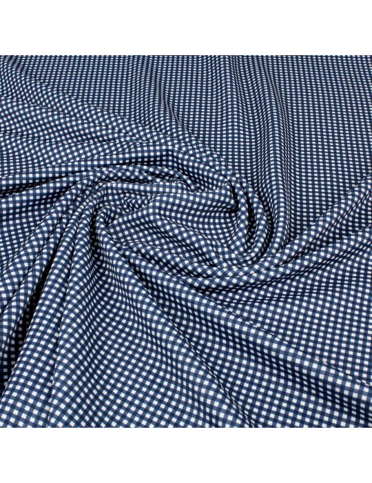 Tissu jersey carreaux bleu