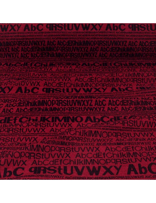 Tissu jersey alphabet rouge/noir