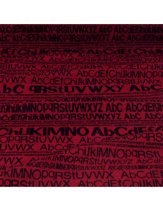 Tissu jersey alphabet rouge/noir