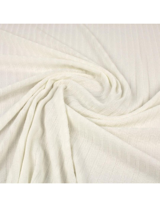 Tissu jersey rayé blanc