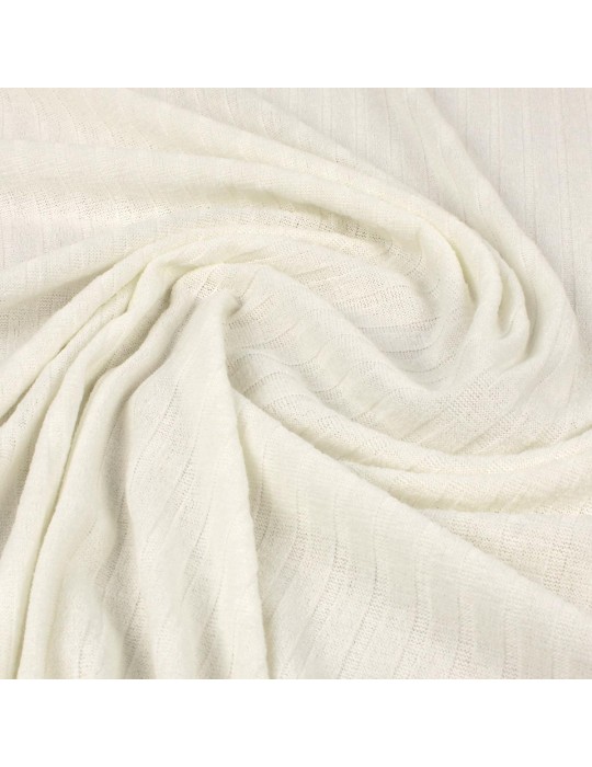 Tissu jersey rayé blanc