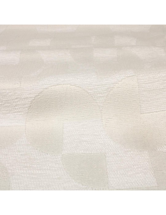 Tissu jacquard chenille blanc