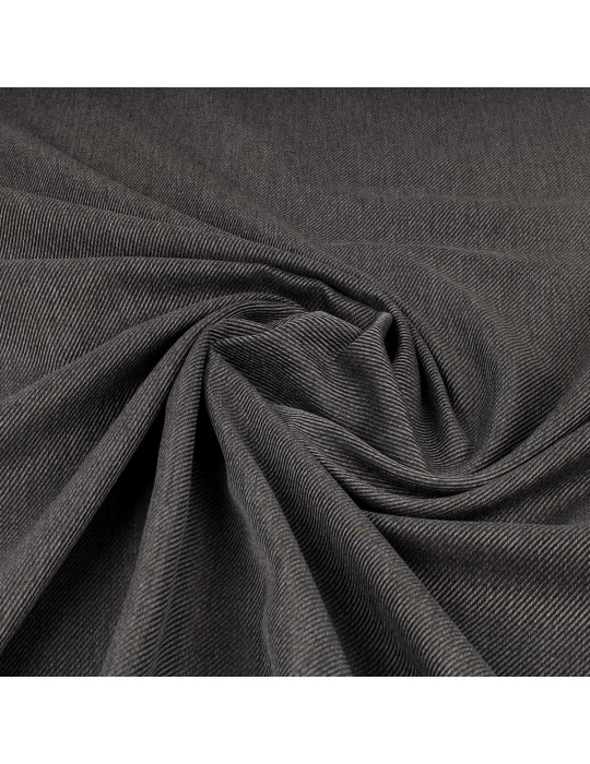 Tissu sergé aspect laine gris