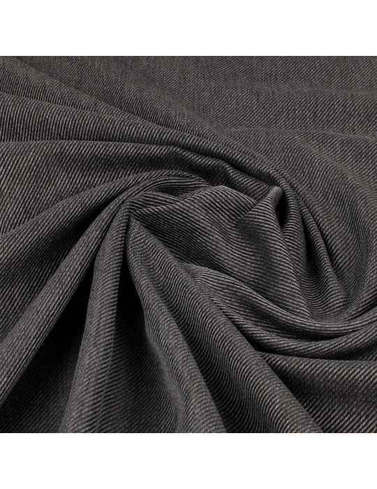 Tissu sergé aspect laine gris