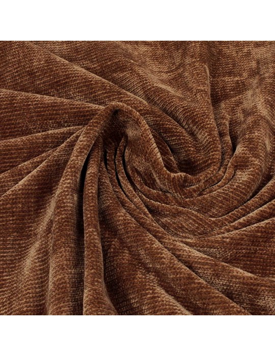 Coupon velours chenille marron 200 x 137 cm