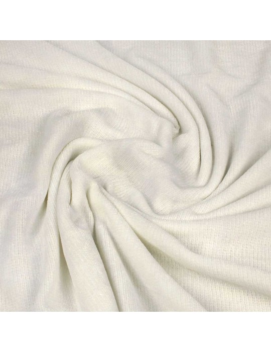 Coupon velours chenille blanc 200 x 137 cm