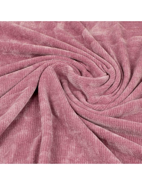 Coupon velours chenille rose dragée 200 x 137 cm