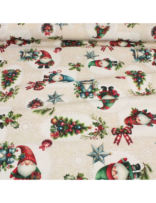 Tissu demi panama sapin de Noël