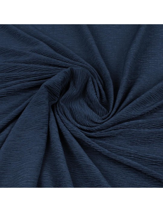 Tissu jersey plissé bleu marine