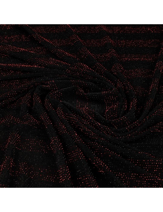 Tissu jersey brillant noir/rouge