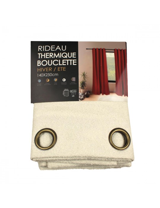 Rideau thermique bouclette ivoire 140 x 250 cm