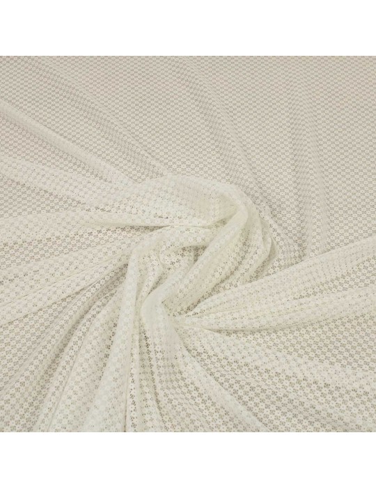 Tissu dentelle uni blanc