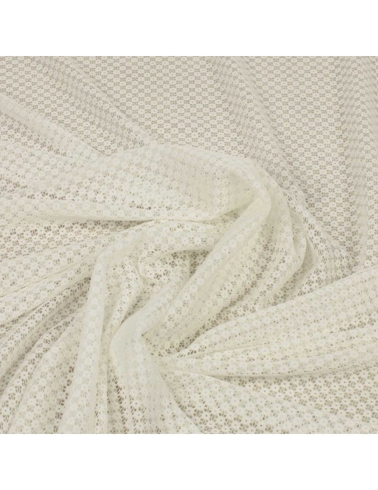 Tissu dentelle uni blanc