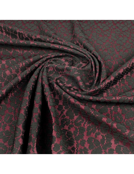 Tissu jersey dentelle noir/bordeaux