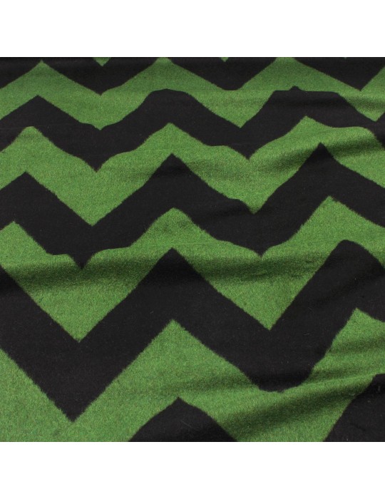 Lainage imprimé zigzag vert/noir