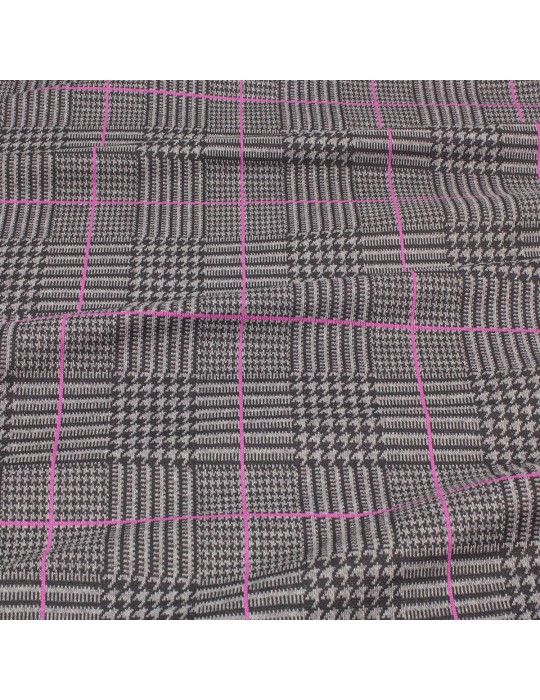 Tissu jersey fuchsia/gris