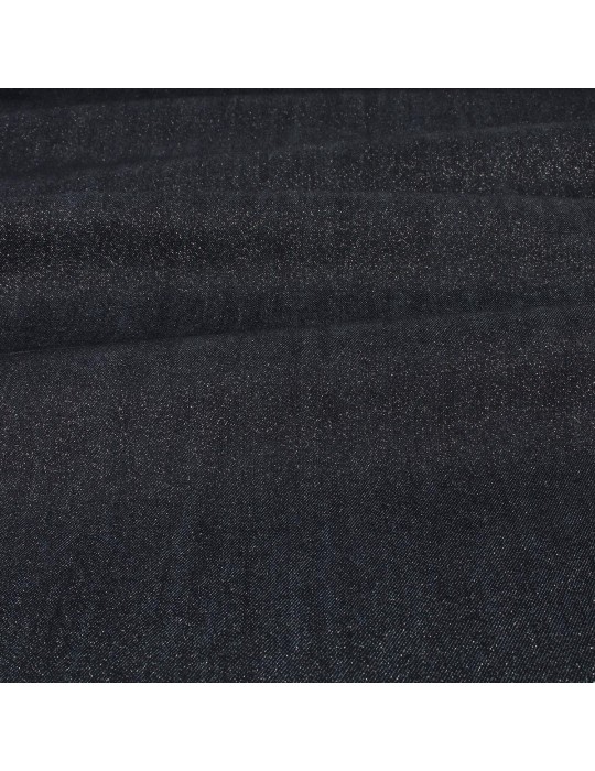 Tissu jean coton/élasthanne 135 cm bleu pailleté