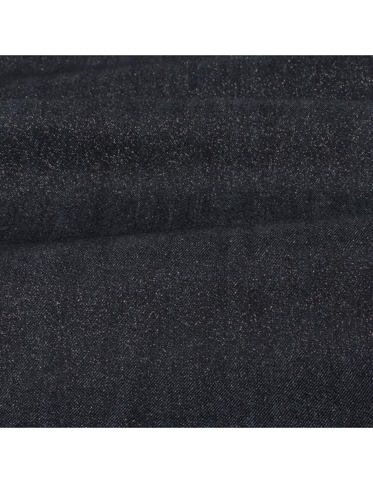 Tissu jean coton/élasthanne 135 cm bleu pailleté