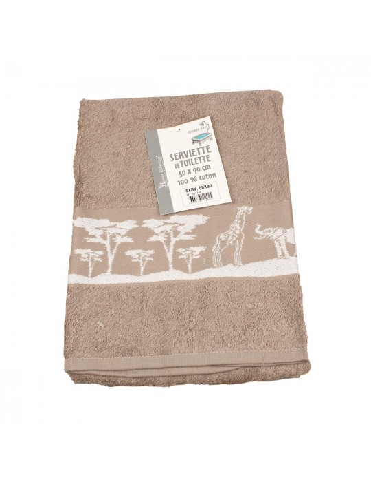 Serviette de toilette beige 50 x 90 cm