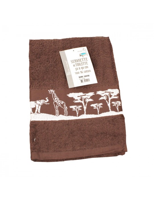 Serviette de toilette marron 50 x 90 cm