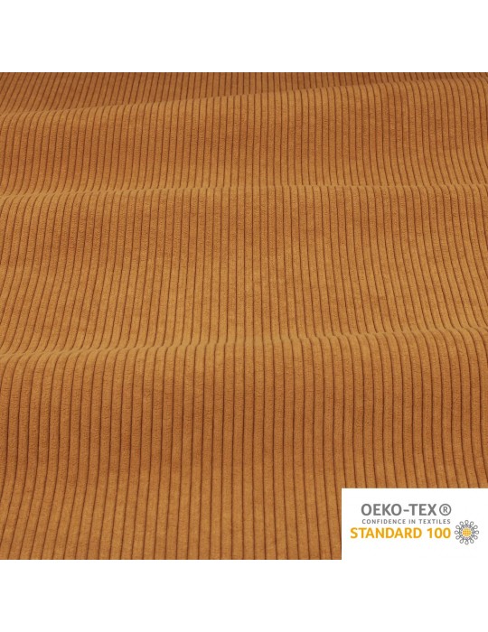 Tissu velours côtelé uni oeko-tex ocre