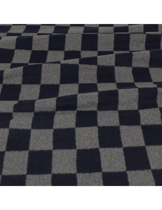 Coupon lainage damier gris/bleu 150 x 145 cm