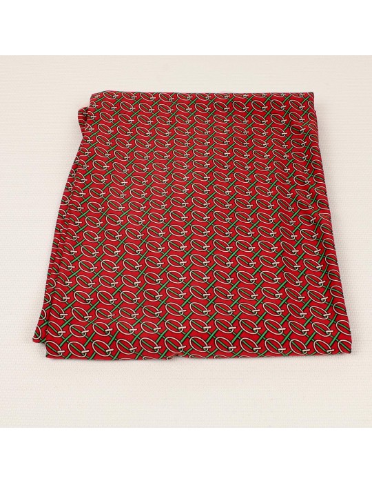 Coupon jersey imprimé rouge/vert  300 x 145 cm