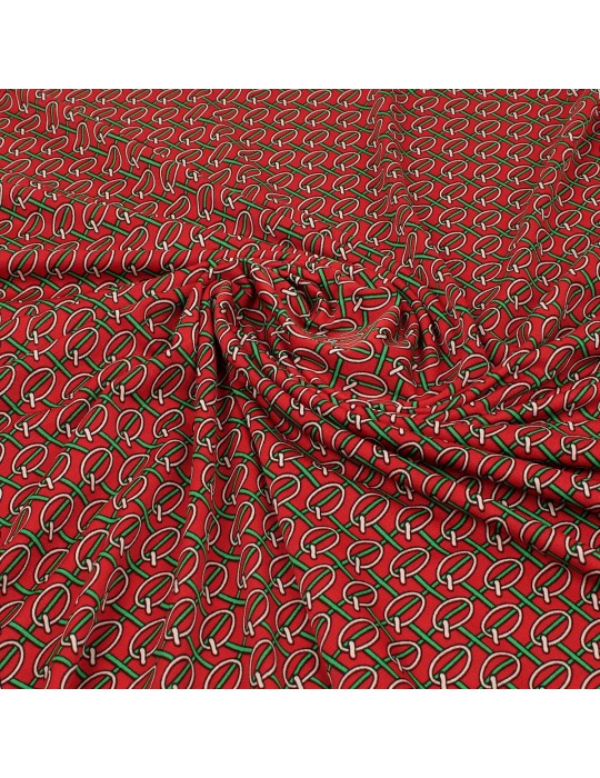 Coupon jersey imprimé rouge/vert  300 x 145 cm