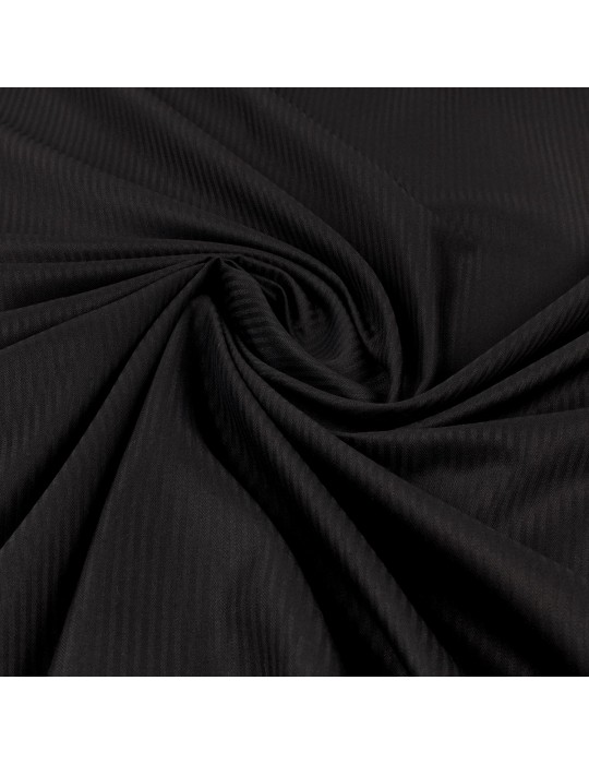 Tissu coton/polyester rayure noir