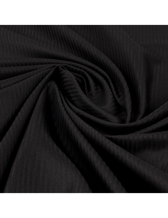 Tissu coton/polyester rayure noir