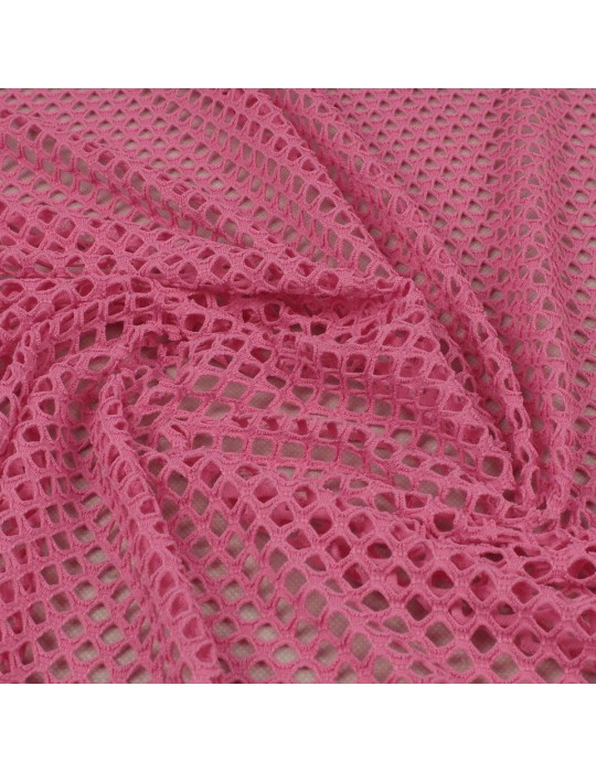 Tissu filet rose bonbon