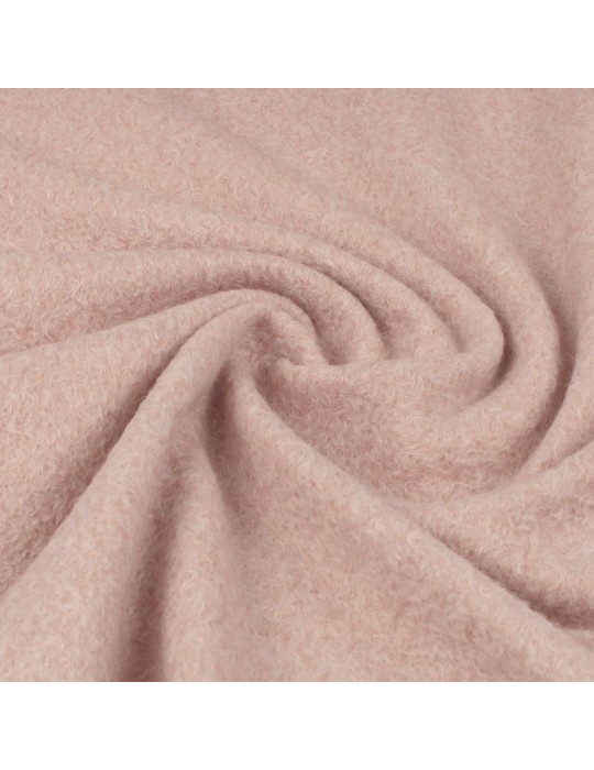 Tissu aspect laine mélangée rose/blanc