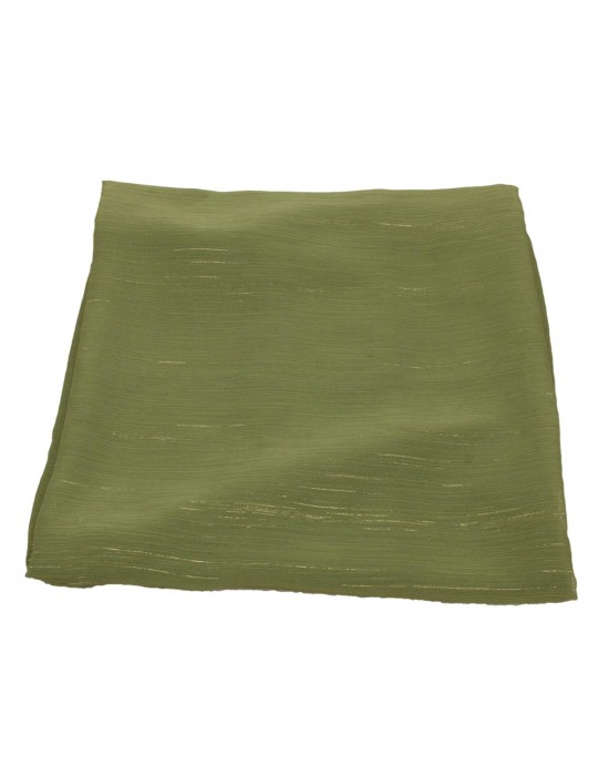 Coupon tissu mousseline vert army/métal 300 x 147 cm