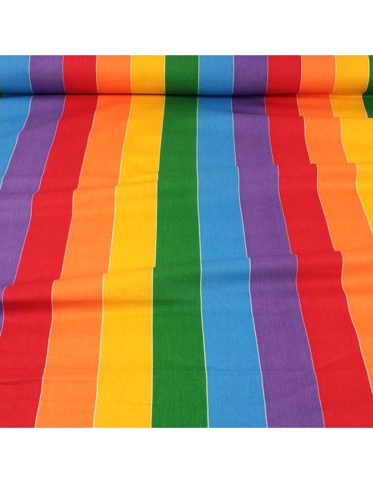 Tissu cretonne multicolore