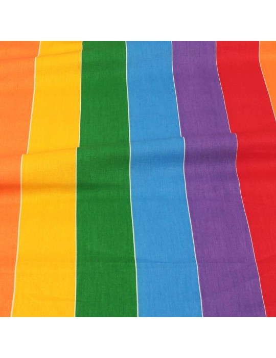 Tissu cretonne multicolore