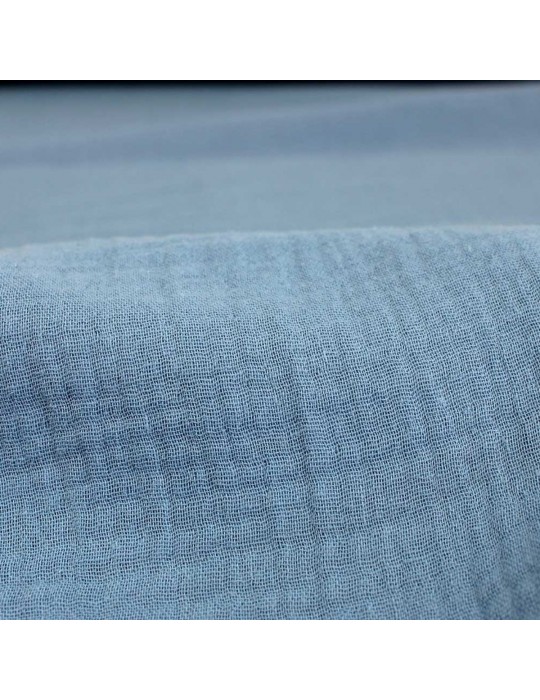 Tissu double gaze uni bleu