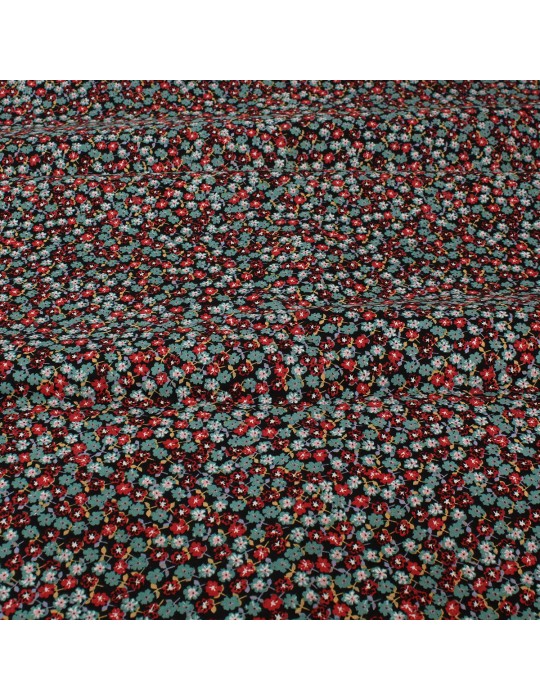 Coupon coton imprimé 50 x 50 cm rouge