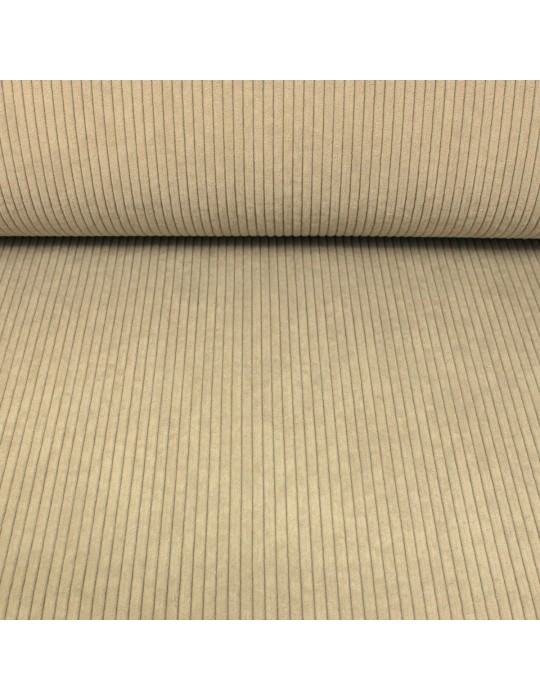 Tissu velours côtelé uni beige