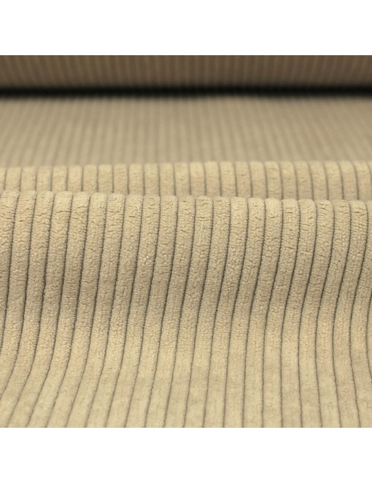 Tissu velours côtelé uni beige