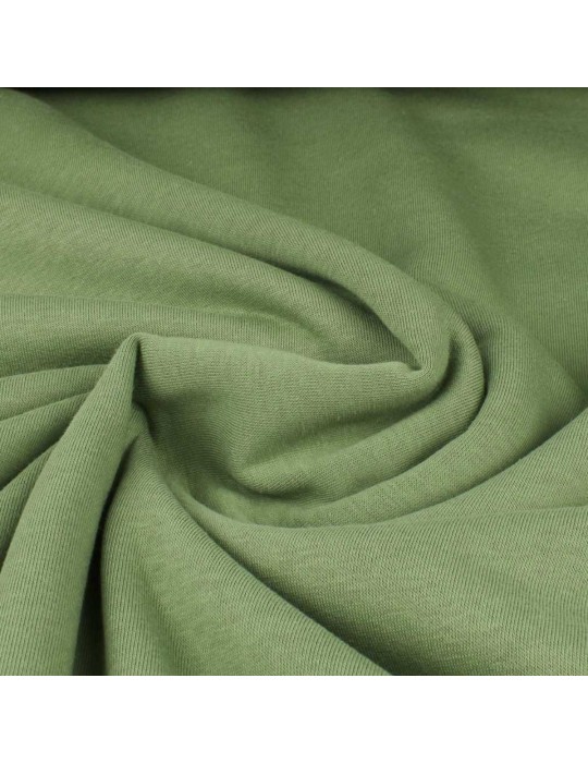 Tissu molleton uni vert kaki
