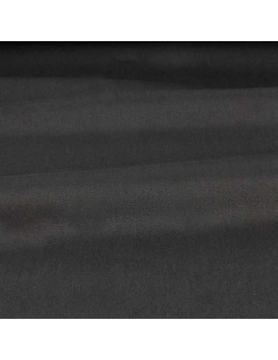 Tissu sergé de coton uni noir